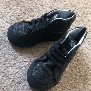 Toddler Girls Black Sparkle Vans